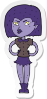 adesivo de uma garota vampira de desenho animado png