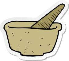 sticker of a cartoon pestle and mortar png