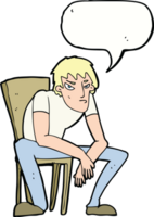 cartoon dejected man with speech bubble png