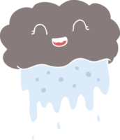 flat color illustration of rain cloud png