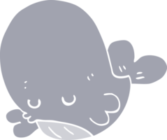 flat color style cartoon whale png