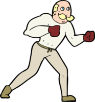 cartoon retro boxer man png
