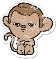 vinheta angustiada de um macaco de desenho animado png