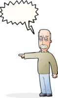 dessin animé vieux homme faire des gestes avoir en dehors avec discours bulle png