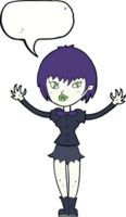 cartoon vampire girl with speech bubble png