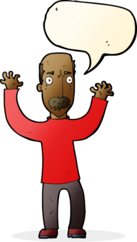 tecknad serie arg pappa med Tal bubbla png