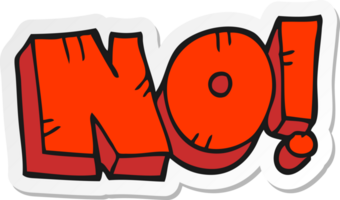 sticker of a cartoon NO shout png