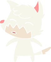 flat color style cartoon fox png