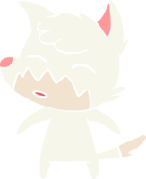 renard de dessin animé de style plat couleur png