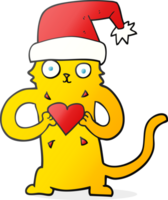 tiré dessin animé chat aimant Noël png