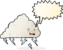 nuage d'orage de dessin animé avec bulle de dialogue png