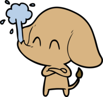 carino cartone animato elefante schizzare acqua png