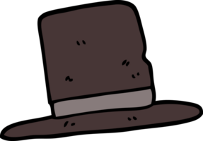 hand drawn doodle style cartoon top hat png