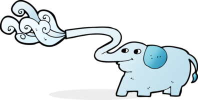 Cartoon-Elefant, der Wasser spritzt png