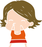 flat color style cartoon woman png