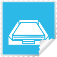 square peeling sticker cartoon of a in box png