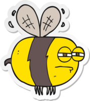 Aufkleber einer Cartoon-unglücklichen Biene png