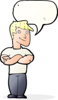Cartoon muskulöser Mann mit Sprechblase png