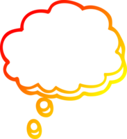 warm gradient line drawing of a cartoon mind bubble png