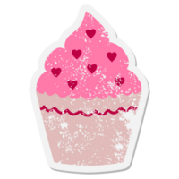 Valentine Cup Cake Grunge-Aufkleber png