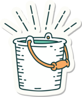 sticker of a tattoo style bucket of water png