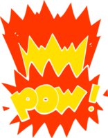 flat color illustration of pow symbol png