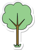Aufkleber eines skurrilen, handgezeichneten Cartoon-Baums png