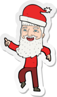 sticker of a cartoon hipster santa claus png