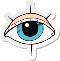 pegatina de un símbolo de ojo de tatuaje de dibujos animados png