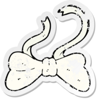adesivo retrô angustiado de uma gravata borboleta de desenho animado png