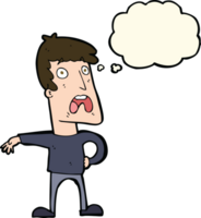 cartoon complaining man with thought bubble png