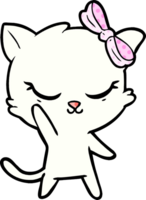 cute cartoon cat with bow png