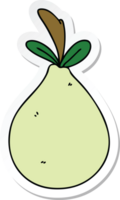 sticker of a quirky hand drawn cartoon pear png