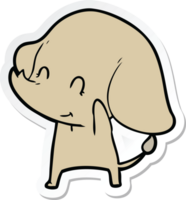 sticker of a cute cartoon elephant png