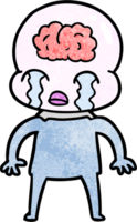 cartoon big brain alien crying png