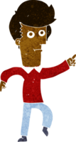 tecknad man pekar png