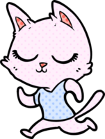 calm cartoon cat running png