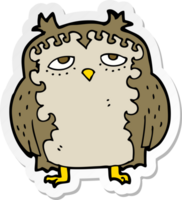 sticker of a cartoon wise old owl png