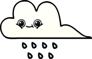 pente ombragé dessin animé de une pluie nuage png