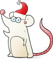 desenhado desenho animado rato Natal chapéu png