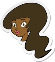 sticker of a cartoon pretty female face png