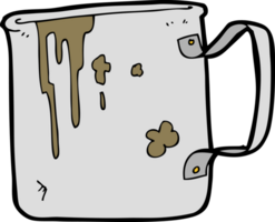 cartoon old tin cup png