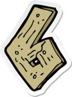 sticker of a cartoon wooden number png