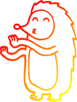 warm helling lijn tekening van een tekenfilm gelukkig egel png