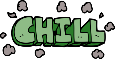 cartoon doodle chill sign png