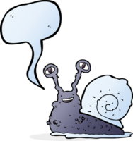 caracol de dibujos animados con burbujas de discurso png