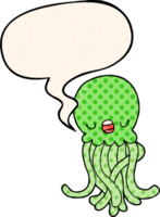 cartone animato Medusa con discorso bolla nel comico libro stile png