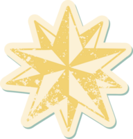 iconic distressed sticker tattoo style image of a star png