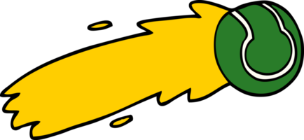 cartoon doodle flying tennis ball png