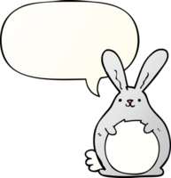 cartoon rabbit with speech bubble in smooth gradient style png